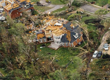 Hurricane Damaged House